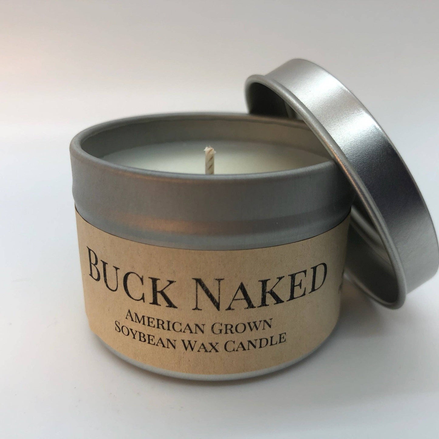 Buck Naked Soy Wax Candle | 2 oz Travel Tin