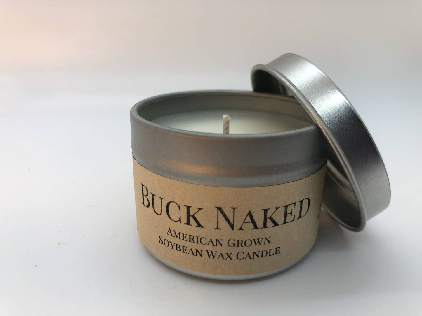 Buck Naked Soy Wax Candle | 2 oz Travel Tin