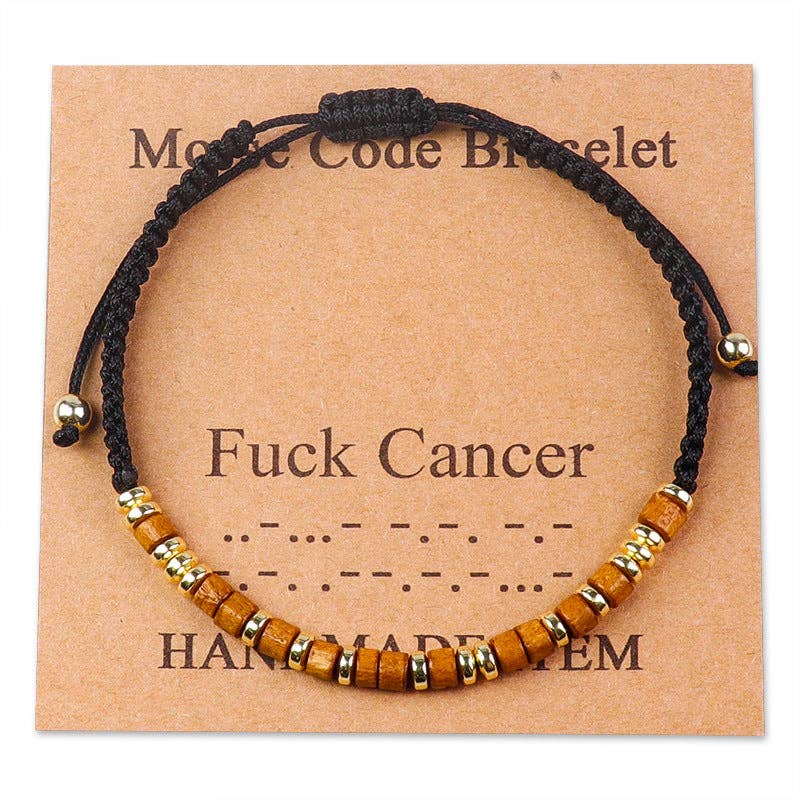 Handmade Wooden Beaded Morse Code Bracelets - I Love You