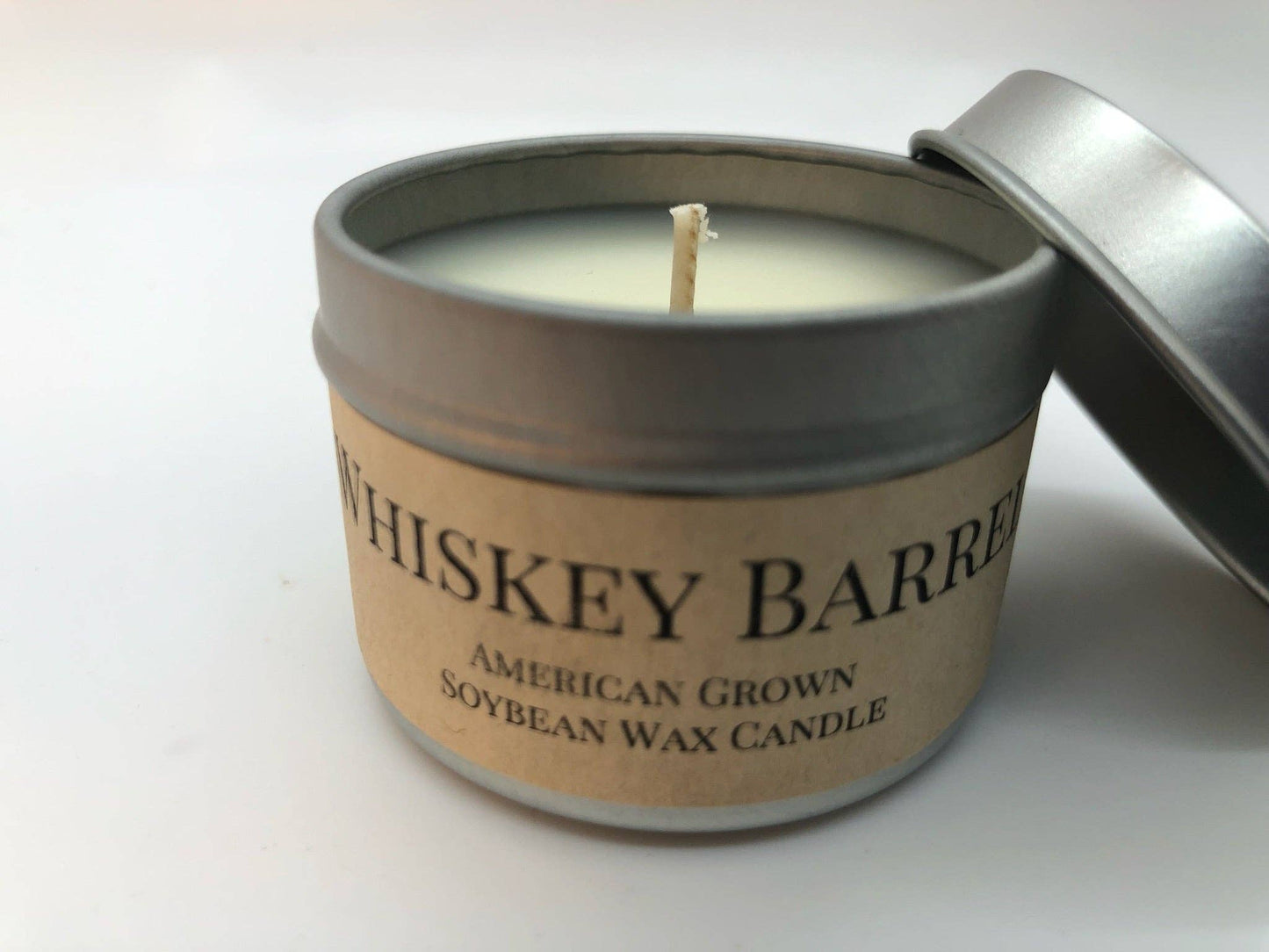 Whiskey Barrel Soy Wax Candle | 2 oz Travel Tin