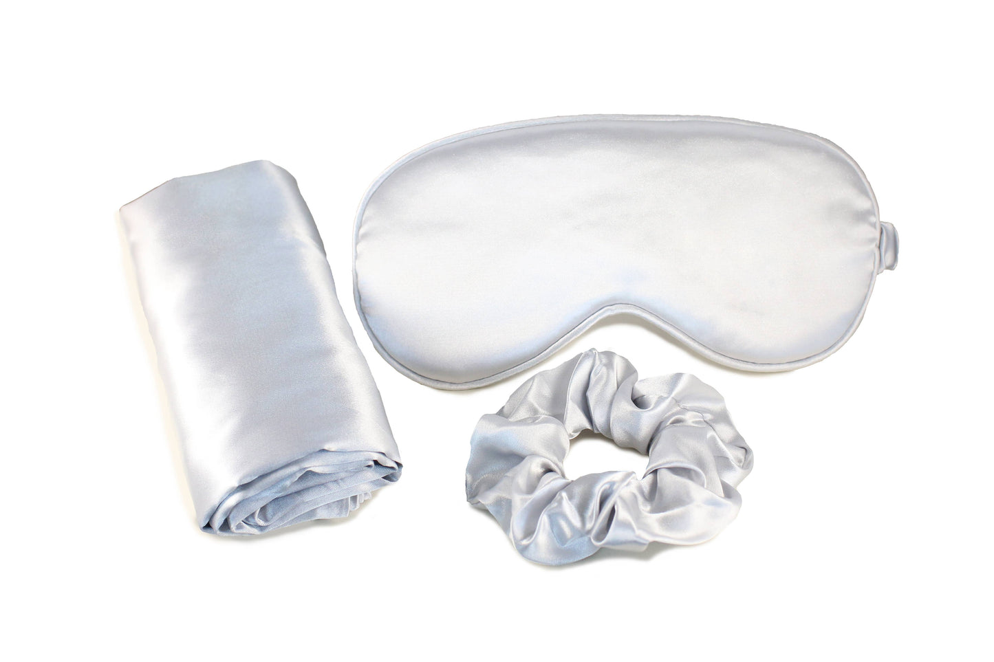 Satin Sleep Set-Pillowcase, Sleep Mask & Hair Scrunchie