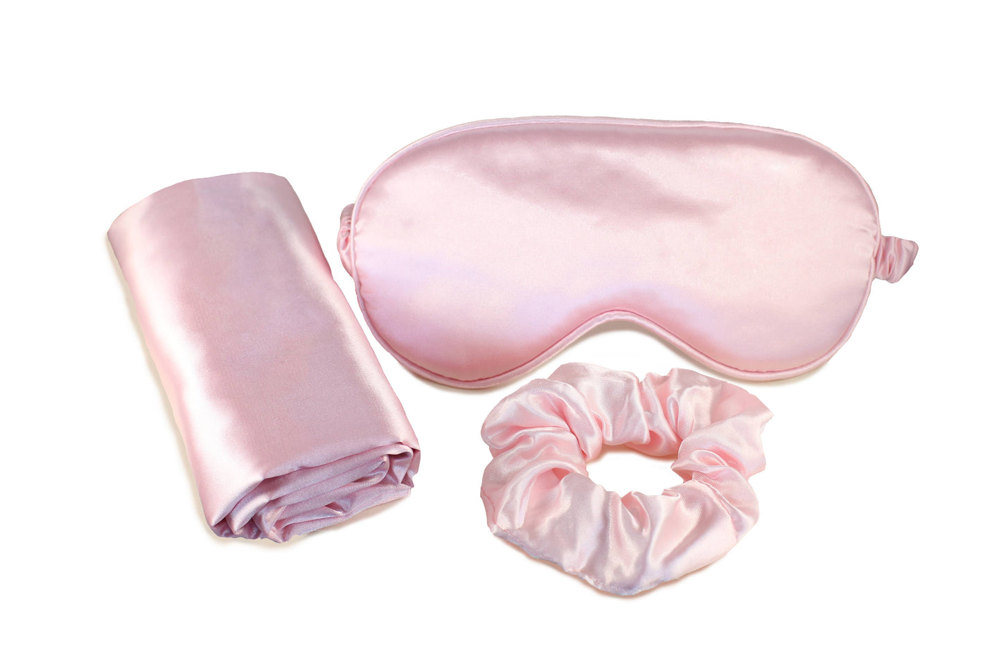 Satin Sleep Set-Pillowcase, Sleep Mask & Hair Scrunchie