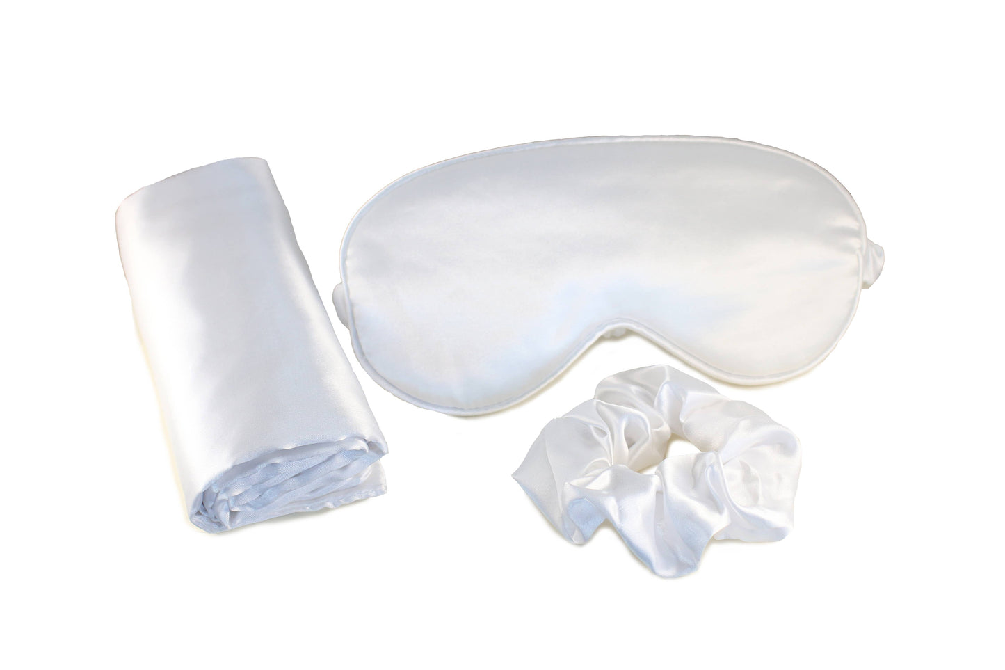 Satin Sleep Set-Pillowcase, Sleep Mask & Hair Scrunchie
