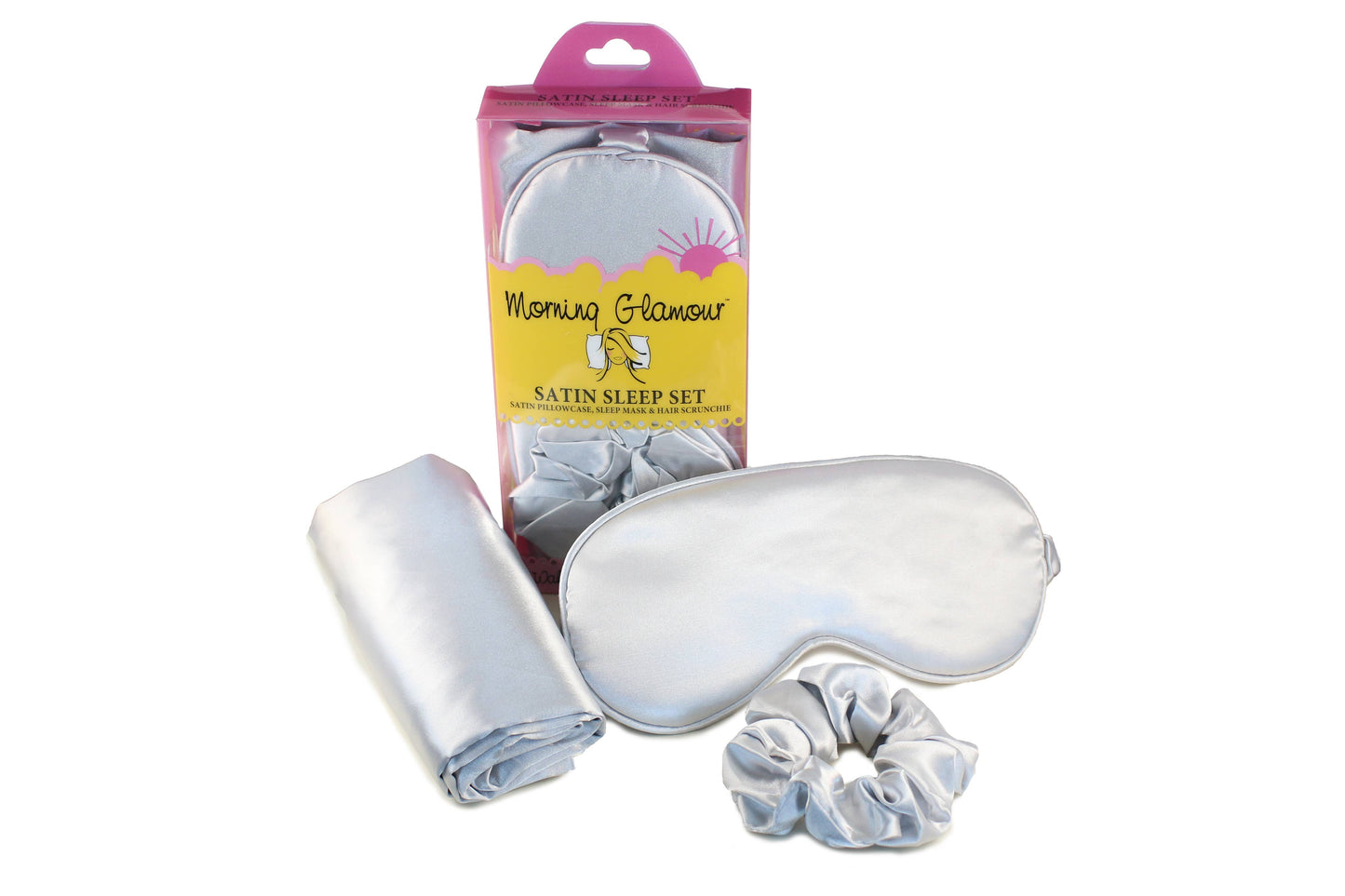 Satin Sleep Set-Pillowcase, Sleep Mask & Hair Scrunchie