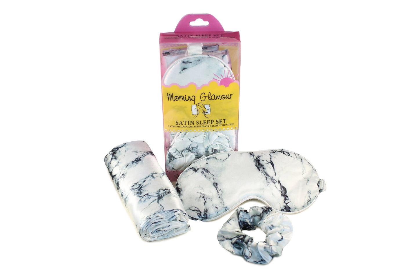Satin Sleep Set-Pillowcase, Sleep Mask & Hair Scrunchie