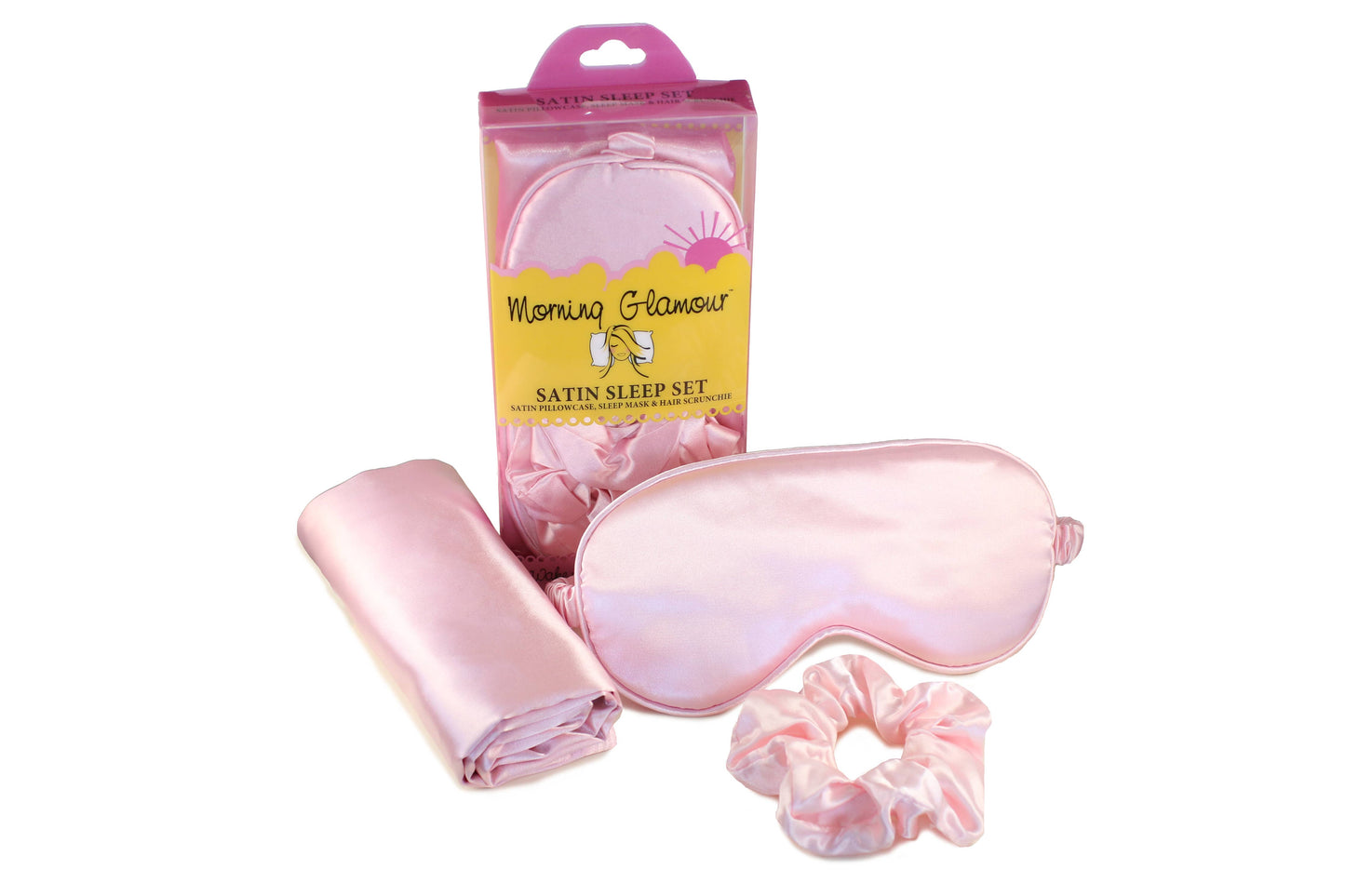 Satin Sleep Set-Pillowcase, Sleep Mask & Hair Scrunchie
