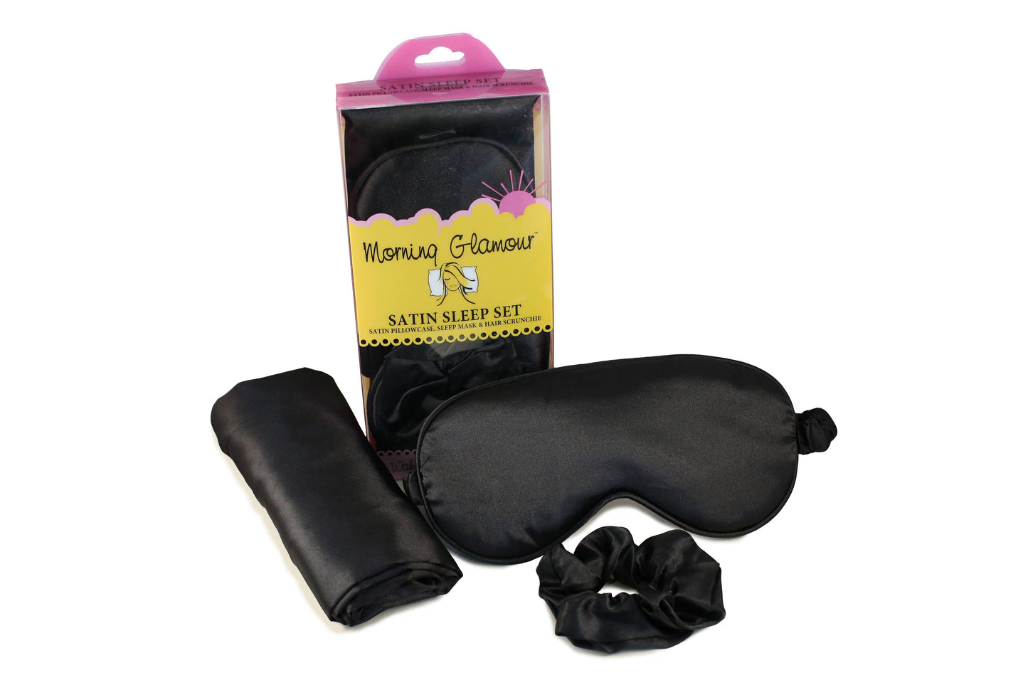 Satin Sleep Set-Pillowcase, Sleep Mask & Hair Scrunchie